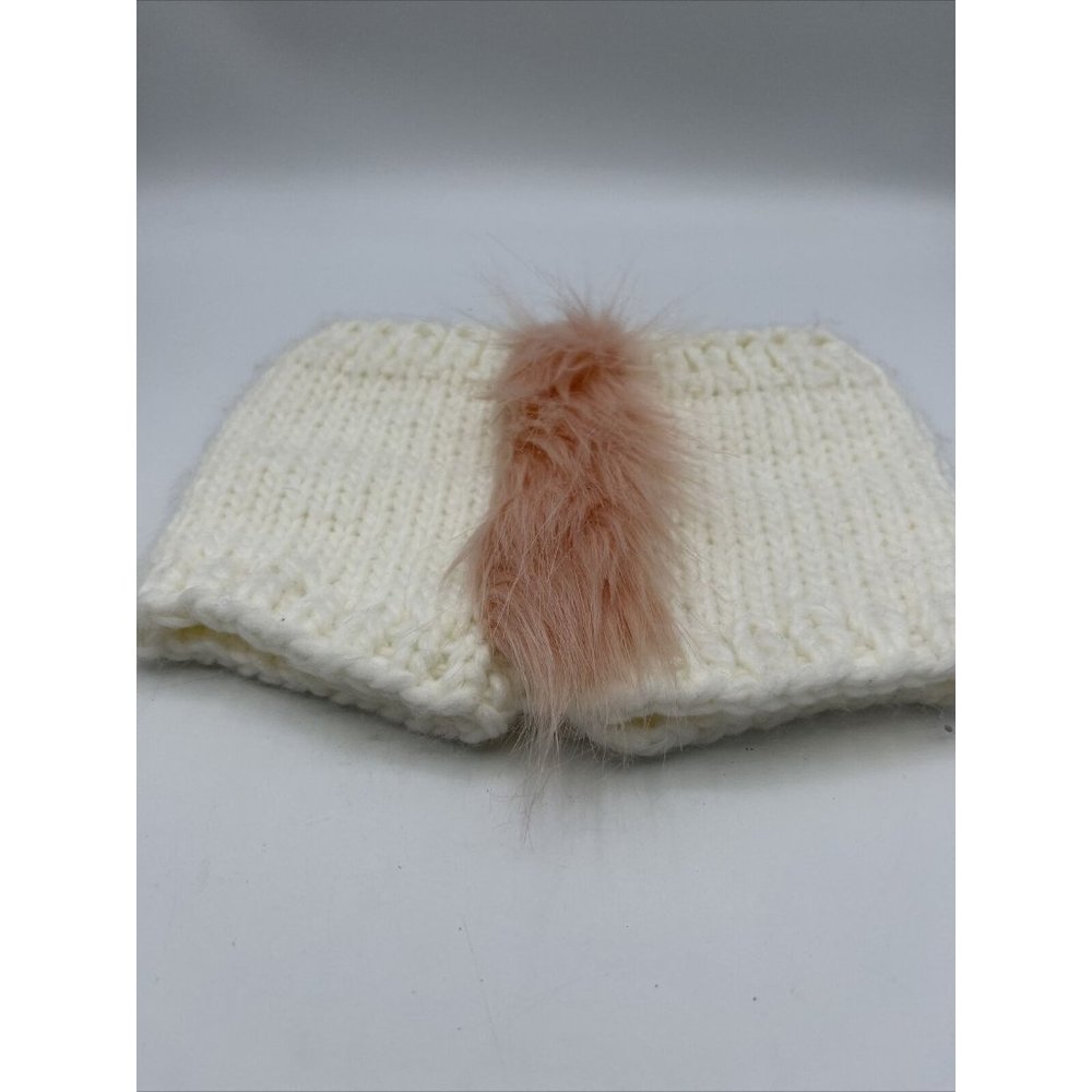 So Adorable Unicorn Diaper Cover Infant 3-6 Months Knit Ivory/Pink tail